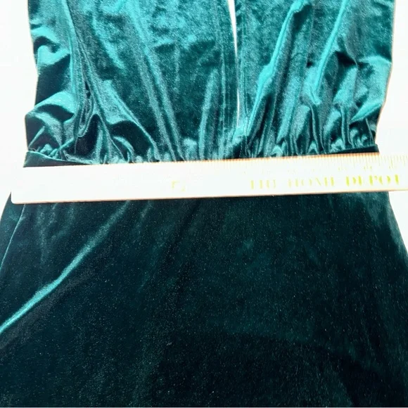 Revelry Emerald Green Velvet Halter Gown convertible top - Picture 7 of 10